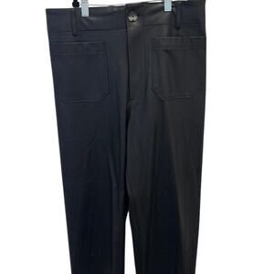 Anthropologie black faux leather pants